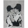 Wall-Art Poster Graffiti afbeelding Kissing Policemen (1 stuk) multicolor 50 cm x 60 cm x 0,1 cm