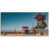 Artland Artprint Roy`s tankstation aan de Route 66 als artprint op linnen in verschillende maten blauw 100 cm x 50 cm