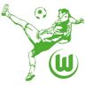 Wall-Art Wandfolie VfL Wolfsburg - voetbalspeler (1 stuk) groen 50 cm x 46 cm x 0,1 cm