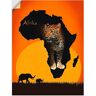 Artland Artprint Afrika het zwarte continent als artprint op linnen, poster, muursticker in verschillende maten oranje 60 cm x 80 cm