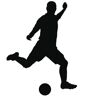 Wall-Art Wandfolie Voetbal muursticker voetballer (1 stuk) zwart 50 cm x 67 cm x 0,1 cm