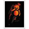 Wall-Art Poster Astronaut zwart mars heelal (1 stuk) multicolor 60 cm x 50 cm x 0,1 cm