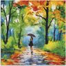 Artland Artprint Herfstige wandeling in het park als artprint van aluminium, artprint voor buiten, artprint op linnen, poster, muursticker multicolor 50 cm x 50 cm