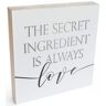 Wall-Art Artprint op hout Decoratie The secret ingredient (1 stuk) wit