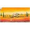 Artland Artprint Schitterend Toscaans landschap als artprint van aluminium, artprint voor buiten, artprint op linnen, poster, muursticker oranje 100 cm x 50 cm