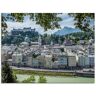 Artland Print op glas Salzburg blik op de oude binnenstad grijs
