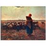 Artland Artprint Herderin met haar kudde, 1863 als artprint op linnen, poster in verschillende formaten maten rood 80 cm x 60 cm