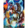 Artland Artprint Indiase Krijger met wolf als artprint op linnen, poster, muursticker in verschillende maten multicolor 30 cm x 40 cm