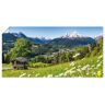 Artland Artprint Landschap in de Beierse Alpen als artprint van aluminium, artprint voor buiten, artprint op linnen, poster, muursticker groen 100 cm x 50 cm