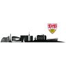 Wall-Art Wandfolie VfB Stuttgart skyline met logo (1 stuk) multicolor 260 cm x 42 cm x 0,1 cm