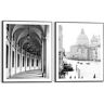 Reinders! Artprint Reizen Venetië - vintage - Washington DC - architectonisch (2-delig) zwart