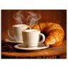 Artland Artprint Stomende cappuccino en croissant als artprint op linnen, poster, muursticker in verschillende maten bruin 40 cm x 30 cm