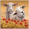 Artland Artprint Schapen als artprint van aluminium, artprint voor buiten, artprint op linnen, poster in verschillende maten. maten beige 100 cm x 100 cm