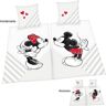 Partner-overtrekset Disney's Mickey en Minnie Mouse in mt. 135x200 cm Dekbedovertrek van katoen, Disney-dekbedovertrek, partner-overtrekset wit