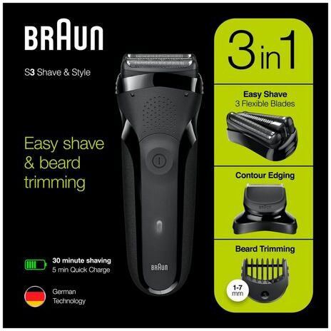 Braun »Series 3 Shave&Style 300BT« elektrisch scheerapparaat  - 79.99 - zwart