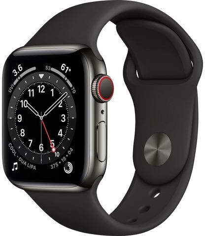 Apple »Series 6 GPS + Cellular, Edelstahlgehäuse mit Sportarmband 40mm« watch  - 824.56 - grijs