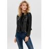 Only Imitatieleren jack ONLGEMMA in bikerstijl zwart 34;36;38;40;42;44