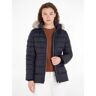 Tommy Hilfiger Donsjack TYRA DOWN JACKET WITH FUR met rand van imitatiebont op de capuchon blauw Extra Small