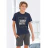 AUTHENTIC LE JOGGER Shortama "ich chille bitte warten" (2-delig, 1 stuk) blauw 122/128;134/140;146/152;158/164;170/176;182