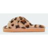 Flip Flop Pantoffels Cross*fur leo 2 in een trendy luipaard-look bruin 36;37;40;41;42