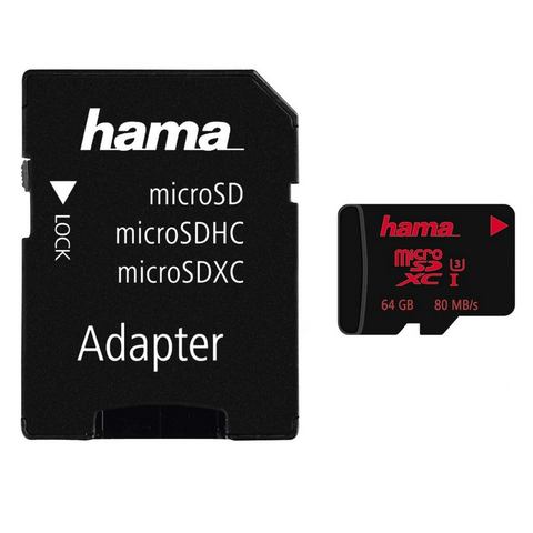 Hama Geheugenkaart microSDXC 64 GB UHS Speed Class 3 UHS-I80 MB/s »incl. Adapter op SD-kaart«  - 35.99