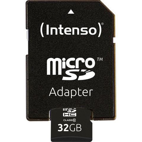 Intenso »microSDHC Class 10 + SD-Adapter« geheugenkaart  - 6.99 - zwart - Size: 32