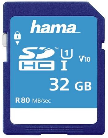 Hama SDHC 32GB Class 10 UHS-I 80MB/S  - 21.99