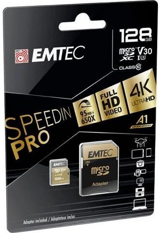 EMTEC »microSD UHS-I U3 V30 SpeedIN PRO« geheugenkaart  - 25.41 - zwart - Size: 128