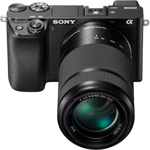 Sony systeemcamera »Alpha 6100 Kit mit SELP1650 + SEL55210« (SELP1650, SEL55210, 24,2 MP, NFC Bluetooth WLAN (Wi-Fi))  - 1199.99 - zwart