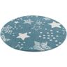 Carpet City Kindervloerkleed Anime9387 Sterretjes-vloerkleed, zachte pool, gemakkelijk in onderhoud, kinderkamer blauw Ø 120 cm x 11 mm