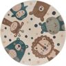 HANSE Home Kindervloerkleed Adventures Animal Party beige Ø 140 cm x 8 mm