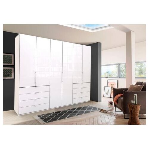 WIEMANN Vouwdeurkast Loft Glazen front wit 300 cm x 236 cm x 58 cm