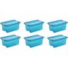 keeeper Opbergbox CORNELIA met deksel, grendelslot (set, 6 stuks) blauw