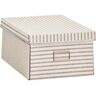 Zeller Present Opbergbox Strepen Karton, beige beige