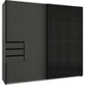 Wimex Zweefdeurkast Saigon met glazen elementen, 2 deuren, 225 cm breed zwart