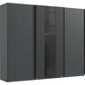 Wimex Zweefdeurkast Atlanta met akoestisch paneel look (3d panelen) zwart 250 cm x 216 cm x 65 cm