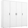 rauch Draaideurkast Voyager Schrank Wäscheschrank Kleiderschrank Garderobe met moderne grepen in grijs-metallic wit 187 cm x 194 cm x 53 cm