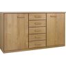 rauch Kast met laden en deuren VIVIEN met front van massief wildeiken beige 135x41x78 cm