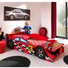 Vipack Kinderledikant Autobed, raceauto-bed met lattenbodem rood