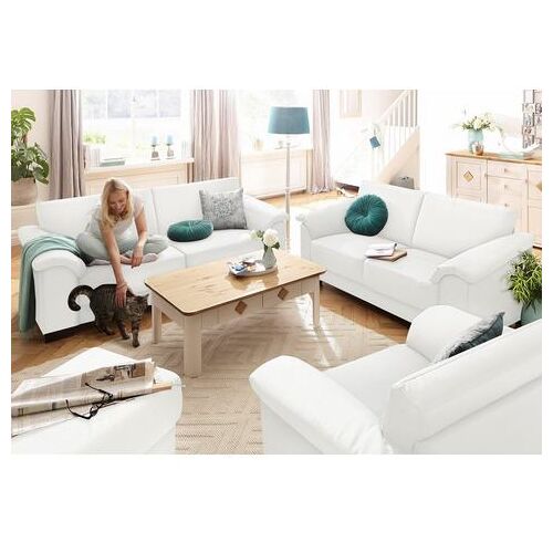 Home affaire Zithoek ANNA 2-zits en 3-zits (set, 2-delig) wit Luxe-imitatieleer