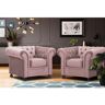 Home affaire Fauteuil Chesterfield Home met chique capitonnage en kenmerkende armleuningen roze Samtvelours