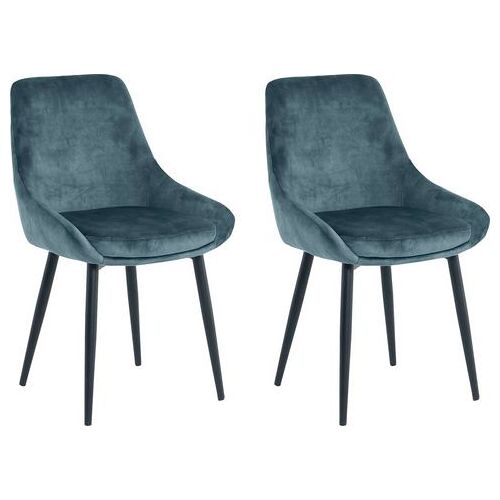 SIT Stoel glamoureuze bekleding in fluwelige look (set, 2 stuks) blauw