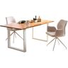 SalesFever Tafel met hout beige 120 cm x 75 cm x 80 cm