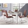 Homexperts Eethoek Zabona 4 stoelen en 1 tafel (set, 5-delig) bruin