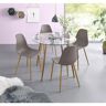 INOSIGN Eethoek MILLER Glazen tafel met 4 stoelen (kunststof kuipzitting) (set, 5-delig) grijs