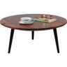 TOM TAILOR HOME Salontafel T-WOOD TABLE LARGE Bijzettafel met knoopdetail, donker mangohout en zwarte poten beige