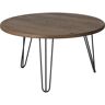 OTTO products Salontafel LENNARD van geolied wildeiken, rond tafelblad, met metalen hairpin-frame zwart Tischplatte: Massivholz, Gestell: Metall