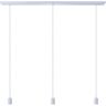 Paco Home Hanglamp HUGO SQ L Stabiele lampophanging E27 1,5m textielen kabel 3 fittingen 120 cm breed wit