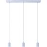Paco Home Hanglamp HUGO SQ S Stabiele lampophanging E27 1,5m textielen kabel 3 fittingen 60 cm breed wit