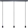 Paco Home Hanglamp HUGO SQ L Stabiele lampophanging E27 1,5m textielen kabel 3 fittingen 120 cm breed zwart